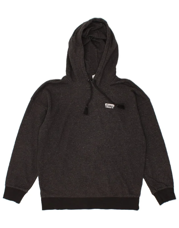 ADIDAS Womens Oversized Graphic Hoodie Jumper UK 8 Small Grey Flecked Hoodie with Tied Waist Feminine Flattering ADIDAS Womens Oversized Graphic Hoodie Jumper UK 8 Small Grey Flecked Hoodie with Tied Waist Feminine Flattering