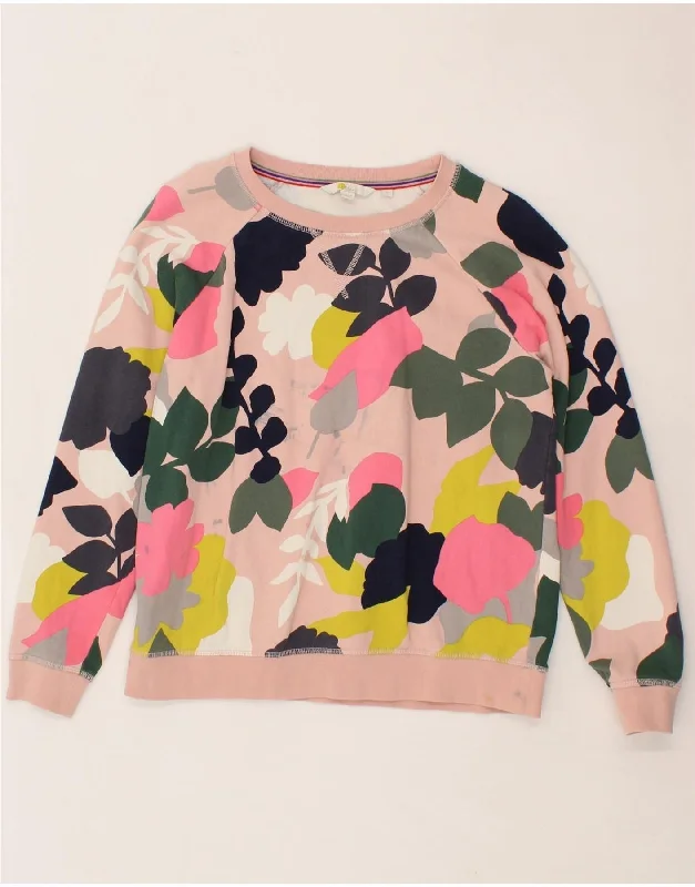 BODEN Womens Sweatshirt Jumper UK 10 Small Pink Floral Cotton Hoodie with Batwing Sleeves Loose Dramatic BODEN Womens Sweatshirt Jumper UK 10 Small Pink Floral Cotton Hoodie with Batwing Sleeves Loose Dramatic