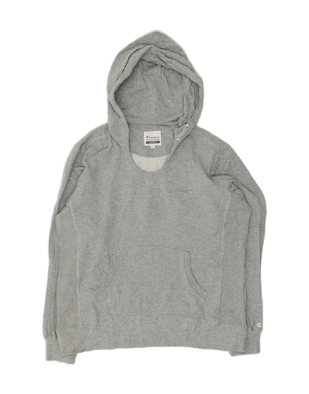 CHAMPION Womens Easy Fit Hoodie Jumper UK 14 Medium Grey Flecked Cotton Hoodie with Crew Neck Simple Timeless CHAMPION Womens Easy Fit Hoodie Jumper UK 14 Medium Grey Flecked Cotton Hoodie with Crew Neck Simple Timeless
