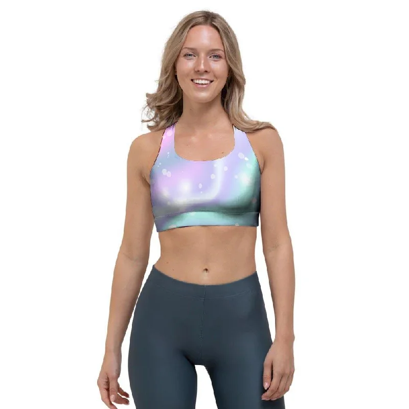 Holographic Psychedelic Sports Bra Soft Lace Bralette