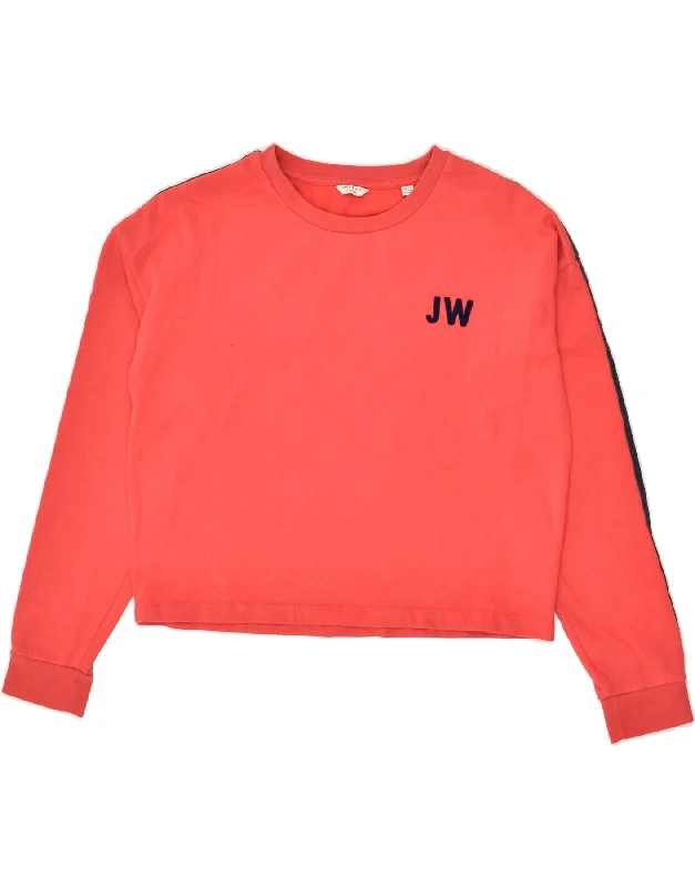 JACK WILLS Womens Crop Sweatshirt Jumper UK 12 Medium Red Cotton Hoodie with Longline Fit Extended Stylish JACK WILLS Womens Crop Sweatshirt Jumper UK 12 Medium Red Cotton Hoodie with Longline Fit Extended Stylish