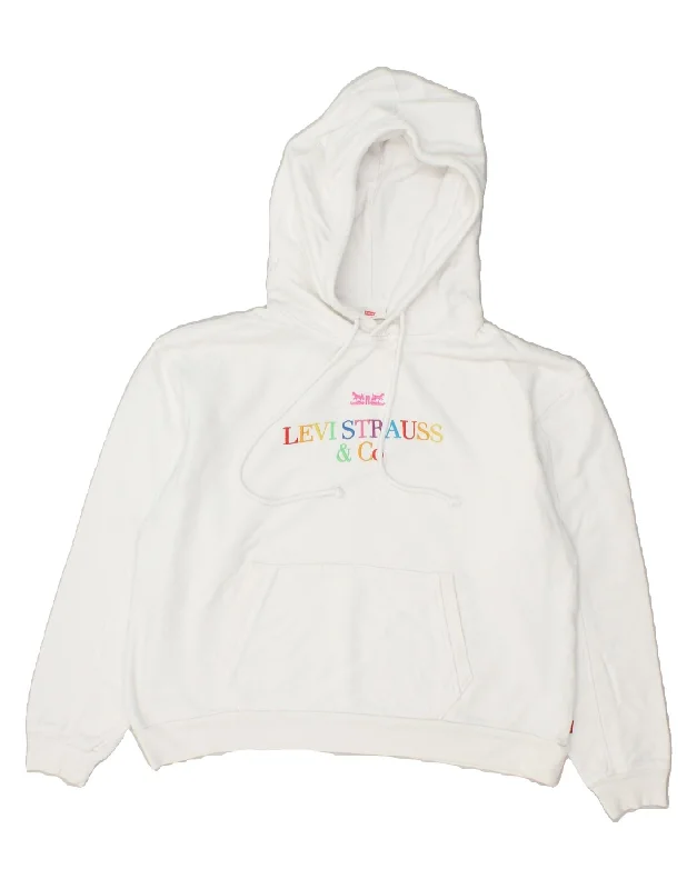 LEVI'S Womens Graphic Hoodie Jumper UK 6 XS White Hoodie with Slim Fit Tailored Modern LEVI'S Womens Graphic Hoodie Jumper UK 6 XS White Hoodie with Slim Fit Tailored Modern