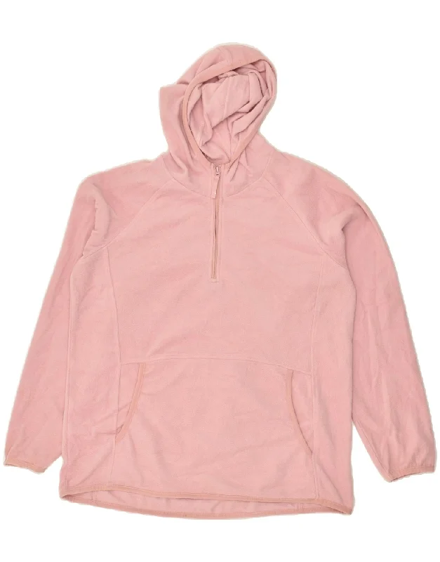 MOUNTAIN WAREHOUSE Womens Zip Neck Hooded Fleece Jumper UK 16 Large Pink Hoodie with Double Zipper Versatile Adjustable MOUNTAIN WAREHOUSE Womens Zip Neck Hooded Fleece Jumper UK 16 Large Pink Hoodie with Double Zipper Versatile Adjustable