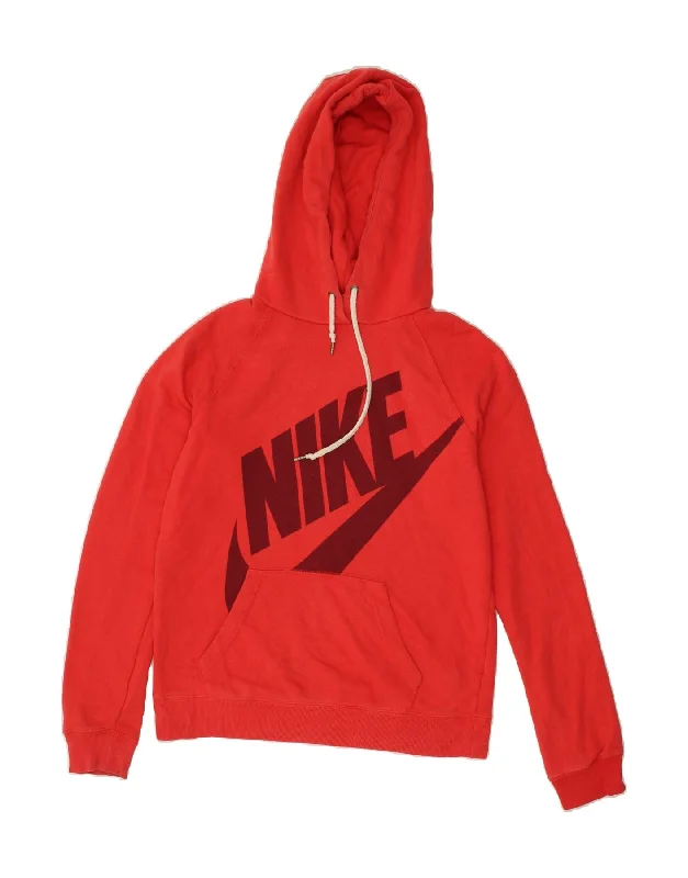 NIKE Womens Graphic Hoodie Jumper UK 10 Small Red Cotton Hoodie with Gradient Ombre Colorful NIKE Womens Graphic Hoodie Jumper UK 10 Small Red Cotton Hoodie with Gradient Ombre Colorful