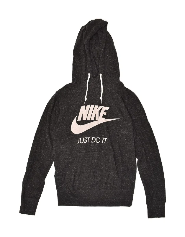 NIKE Womens Graphic Hoodie Jumper UK 14 Medium Grey Flecked Cotton Hoodie with Hidden Zipper Minimalist Clean NIKE Womens Graphic Hoodie Jumper UK 14 Medium Grey Flecked Cotton Hoodie with Hidden Zipper Minimalist Clean