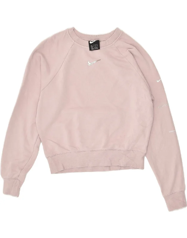NIKE Womens Oversized Graphic Crop Sweatshirt Jumper UK 6 XS Pink Cotton Hoodie with Relaxed Fit Easy Casual NIKE Womens Oversized Graphic Crop Sweatshirt Jumper UK 6 XS Pink Cotton Hoodie with Relaxed Fit Easy Casual