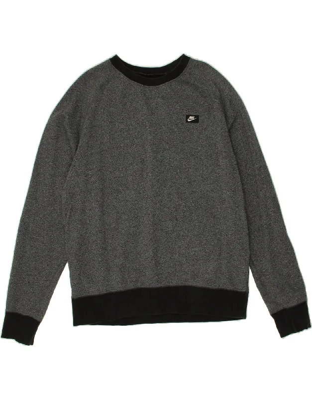 NIKE Womens Sweatshirt Jumper UK 16 Large Grey Flecked Cotton Hoodie with Crew Neck Simple Timeless NIKE Womens Sweatshirt Jumper UK 16 Large Grey Flecked Cotton Hoodie with Crew Neck Simple Timeless
