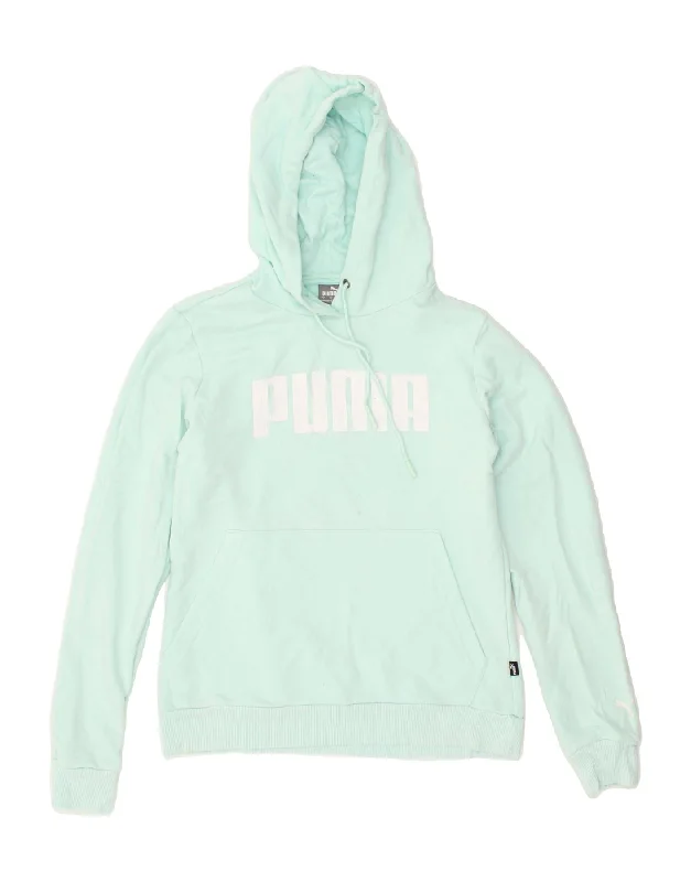 PUMA Womens Graphic Hoodie Jumper UK 10 Small Green Cotton Hooded Sweatshirt Casual Wear Street Style PUMA Womens Graphic Hoodie Jumper UK 10 Small Green Cotton Hooded Sweatshirt Casual Wear Street Style