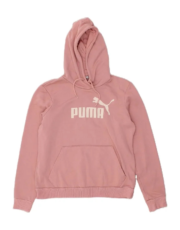 PUMA Womens Graphic Hoodie Jumper UK 14 Large Pink Cotton Hoodie with Reflective Safety Nightwear PUMA Womens Graphic Hoodie Jumper UK 14 Large Pink Cotton Hoodie with Reflective Safety Nightwear