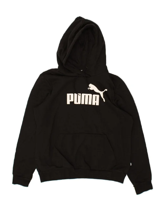 PUMA Womens Graphic Hoodie Jumper UK 16 Large Black Cotton Hoodie with Gradient Ombre Colorful PUMA Womens Graphic Hoodie Jumper UK 16 Large Black Cotton Hoodie with Gradient Ombre Colorful