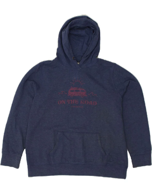 SALTROCK Womens Graphic Hoodie Jumper UK 18 XL Navy Blue Cotton Hoodie with Back Slit Movement Comfort SALTROCK Womens Graphic Hoodie Jumper UK 18 XL Navy Blue Cotton Hoodie with Back Slit Movement Comfort