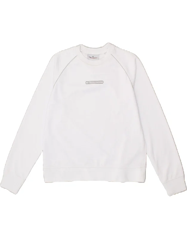 SERGIO TACCHINI Womens Graphic Sweatshirt Jumper IT 44 Medium White Hoodie with Zipper Versatile Modern SERGIO TACCHINI Womens Graphic Sweatshirt Jumper IT 44 Medium White Hoodie with Zipper Versatile Modern