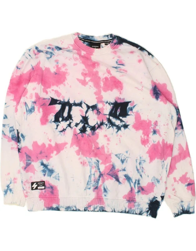 SUPERDRY Womens Oversized Graphic Sweatshirt Jumper UK 14 Medium Pink Hoodie with Ribbed Cuffs Snug Fit Comfort SUPERDRY Womens Oversized Graphic Sweatshirt Jumper UK 14 Medium Pink Hoodie with Ribbed Cuffs Snug Fit Comfort