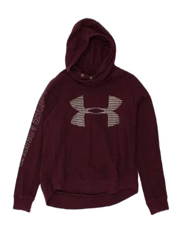 UNDER ARMOUR Womens Loose Fit Graphic Hoodie Jumper UK 10 Small Burgundy Oversized Hoodie Comfort Casual UNDER ARMOUR Womens Loose Fit Graphic Hoodie Jumper UK 10 Small Burgundy Oversized Hoodie Comfort Casual