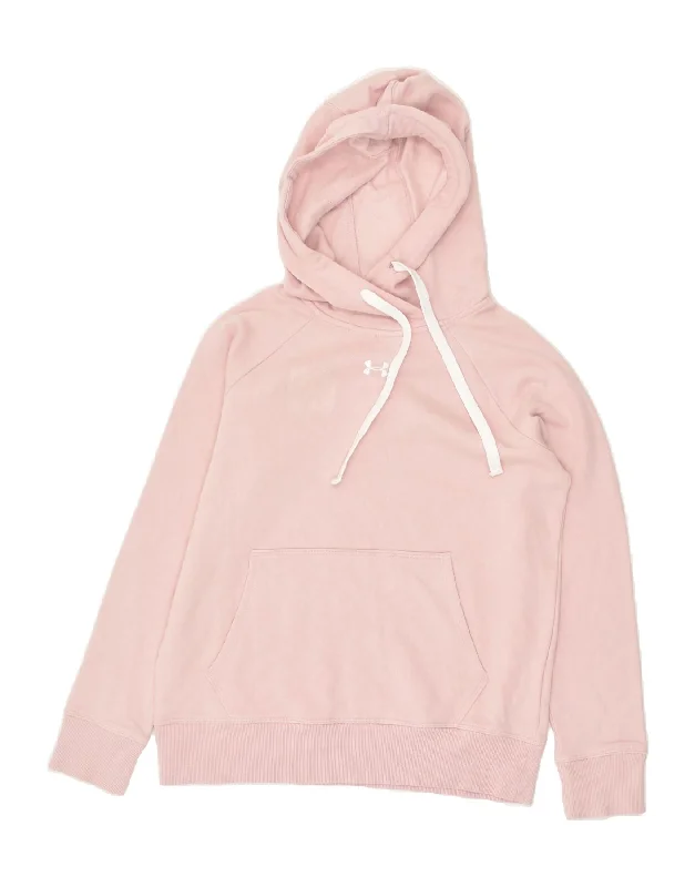 UNDER ARMOUR Womens Oversized Graphic Hoodie Jumper UK 6 XS Pink Cotton Hoodie with High Neck Warm Protective UNDER ARMOUR Womens Oversized Graphic Hoodie Jumper UK 6 XS Pink Cotton Hoodie with High Neck Warm Protective