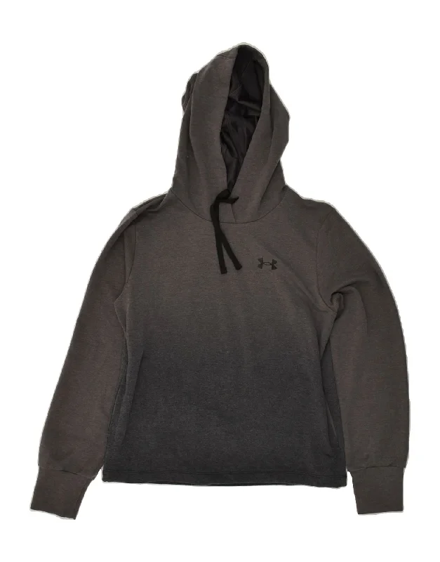 UNDER ARMOUR Womens Oversized Hoodie Jumper UK 6 XS Grey Colourblock Hoodie with Zipper Placket Modern Functional UNDER ARMOUR Womens Oversized Hoodie Jumper UK 6 XS Grey Colourblock Hoodie with Zipper Placket Modern Functional