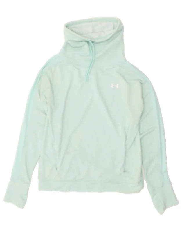 UNDER ARMOUR Womens Sweatshirt Jumper UK 10 Small Blue Hoodie with Print Artistic Unique UNDER ARMOUR Womens Sweatshirt Jumper UK 10 Small Blue Hoodie with Print Artistic Unique