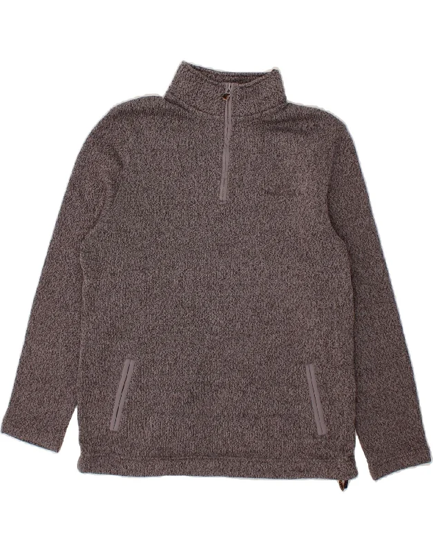 WEIRD FISH Womens Zip Neck Sweatshirt Jumper UK 16 Large Grey Flecked Hoodie with Emblem Brand Identity WEIRD FISH Womens Zip Neck Sweatshirt Jumper UK 16 Large Grey Flecked Hoodie with Emblem Brand Identity