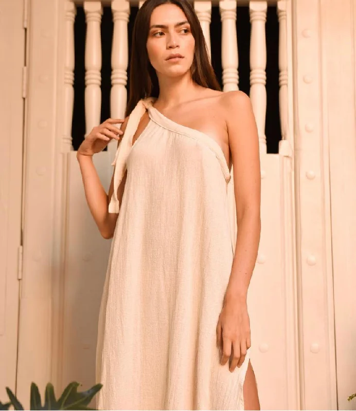 ALLE BOHO Beachwear "CIRCE" Maxi Dress Comfortable Maxi Dress with Sleeves