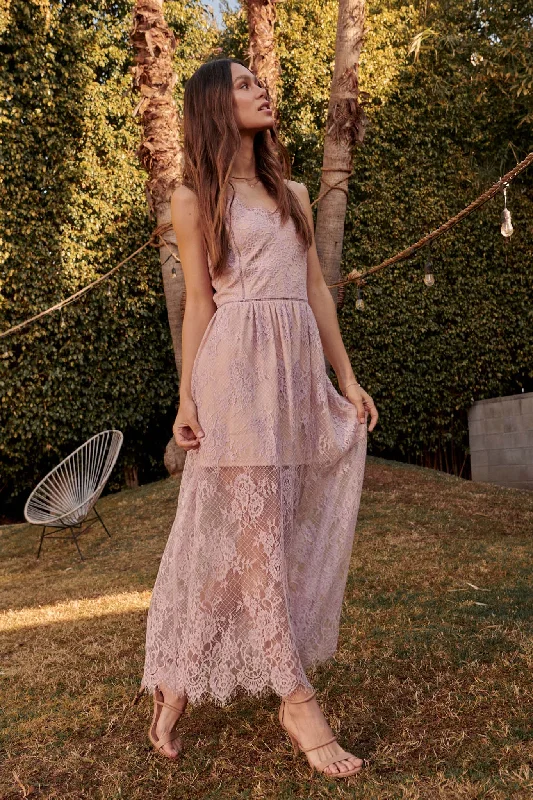 Ever After Layered Eyelash Lace Maxi Dress Comfortable Flowy Maxi Dress