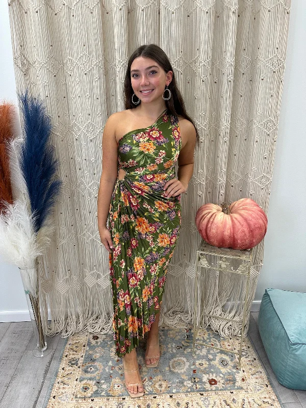 Garden Party Asymmetrical Pleated Maxi Dress: WILLOW GARDEN Stylish A-Line Maxi Dress Garden Party Asymmetrical Pleated Maxi Dress: WILLOW GARDEN Stylish A-Line Maxi Dress
