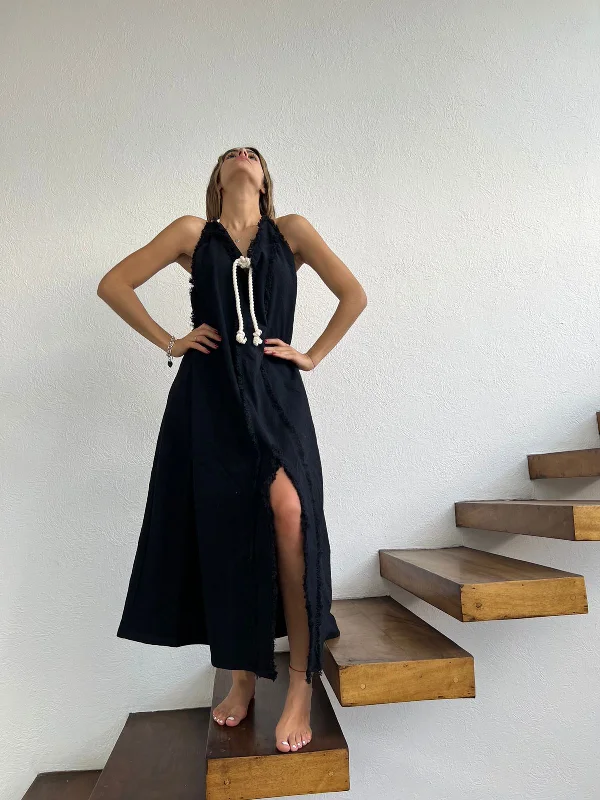 Handmade Boho Beach Backless Maxi Dress "TESSY", by ALLE BOHO Elegant Maxi Dress with Drapes Handmade Boho Beach Backless Maxi Dress "TESSY", by ALLE BOHO Elegant Maxi Dress with Drapes