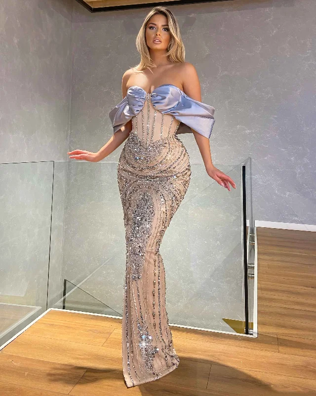 Off Shoulder Asymmetrical Maxi Dress Fashionable Faux Wrap Maxi Dress