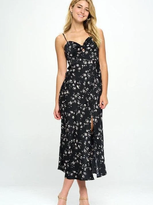 Slip Into Summer Satin Floral Maxi Dress Comfortable Bohemian Maxi Dress