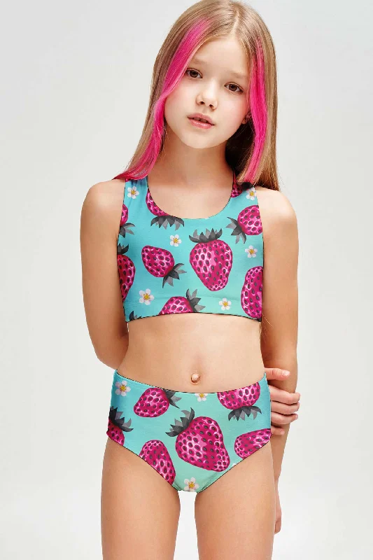 Berry Cute Claire Blue Pink Two-Piece Swimsuit Sporty Swim Set - Girls Full Coverage Swimsuit Berry Cute Claire Blue Pink Two-Piece Swimsuit Sporty Swim Set - Girls Full Coverage Swimsuit