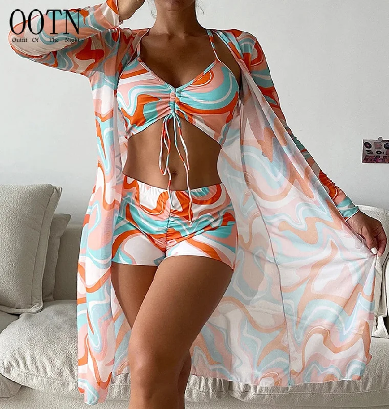 OOTN 2023 Summer Push Up Beach Bathing Suit Tropical High Waist Bikini three piece swim set Sexy Long Sleeve Cover Up Swimsuit Button-Front Swimsuit OOTN 2023 Summer Push Up Beach Bathing Suit Tropical High Waist Bikini three piece swim set Sexy Long Sleeve Cover Up Swimsuit Button-Front Swimsuit
