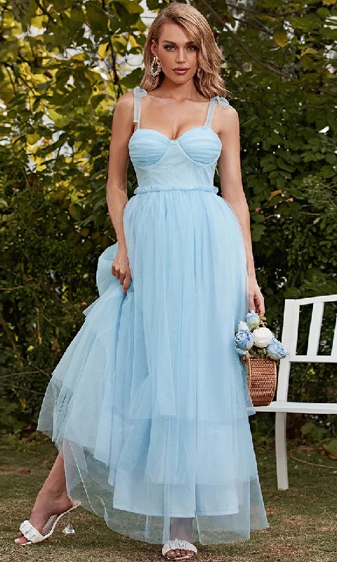 Simply Charming <br><span>Blue Mesh Sleeveless Bow Shoulder Strap Bustier Tiered A Line Maxi Dress</span> Comfortable Pleated Maxi Dress Simply Charming <br><span>Blue Mesh Sleeveless Bow Shoulder Strap Bustier Tiered A Line Maxi Dress</span> Comfortable Pleated Maxi Dress
