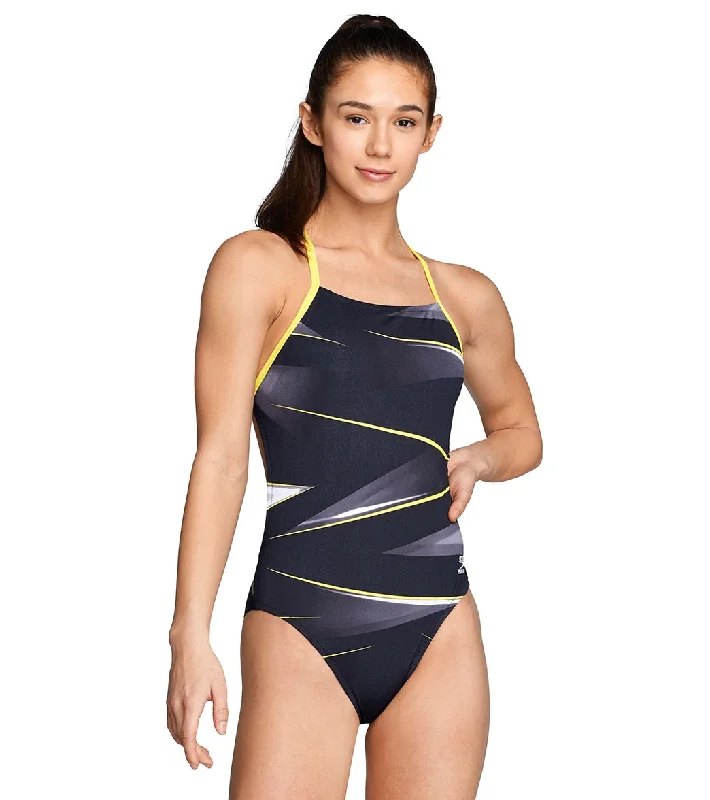 Speedo Women's Infinite Pulse Open Back One Piece Swimsuit Speedo Yellow Tropical Print Bikini Speedo Women's Infinite Pulse Open Back One Piece Swimsuit Speedo Yellow Tropical Print Bikini