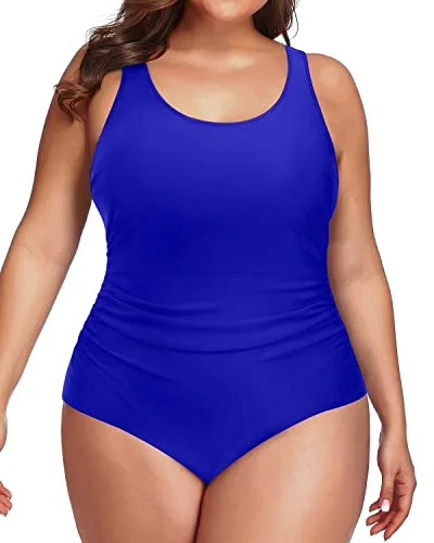 Slimming Backless Plus Size Sport One Piece Swimsuit-Royal Blue Comfortable Tankini Set Slimming Backless Plus Size Sport One Piece Swimsuit-Royal Blue Comfortable Tankini Set