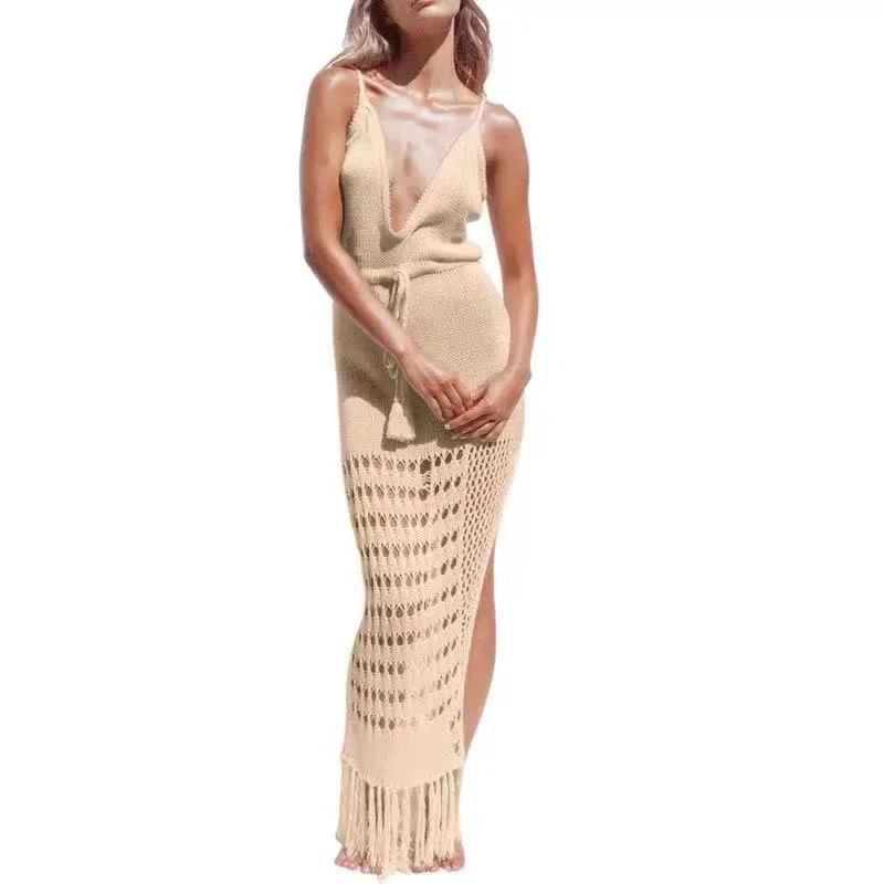 Womens Swimwear & Beachwear Blouse Crocheted Knit Bikini Plus Size Knitting Cover Up Long Dress Strap Bikini Set Womens Swimwear & Beachwear Blouse Crocheted Knit Bikini Plus Size Knitting Cover Up Long Dress Strap Bikini Set