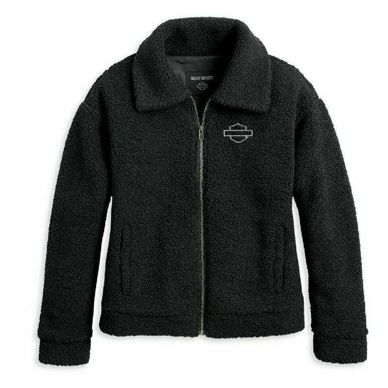 97426-23vw Harley WOMEN'S ENCHANTED SHERPA JACKET - BLACK BEAUTY Hooded Jacket Caped Jacket Shawl Collar Jacket 97426-23vw Harley WOMEN'S ENCHANTED SHERPA JACKET - BLACK BEAUTY Hooded Jacket Caped Jacket Shawl Collar Jacket