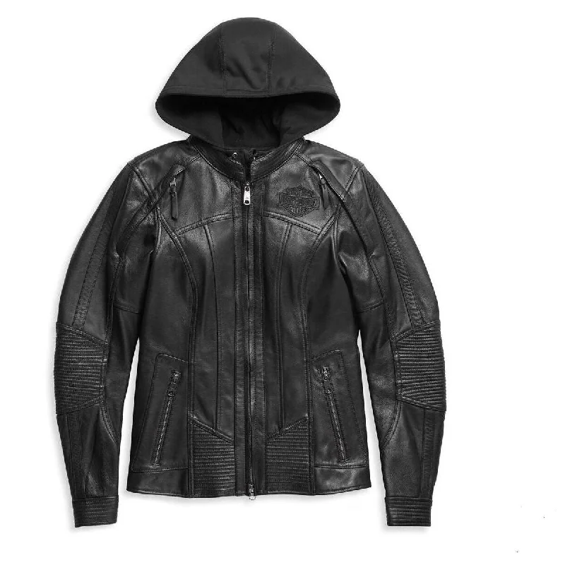 98011-21vw Harley WOMEN'S WILLIE G AURORAL II 3-IN-1 LEATHER RIDING JACKET Faux Fur Jacket Real Fur Jacket Shearling Jacket 98011-21vw Harley WOMEN'S WILLIE G AURORAL II 3-IN-1 LEATHER RIDING JACKET Faux Fur Jacket Real Fur Jacket Shearling Jacket