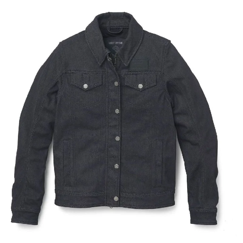98119-23vw Harley WOMENS'S CHISEL DENIM TRUCKER RIDING JACKET Wool Jacket Cashmere Jacket Tweed Jacket 98119-23vw Harley WOMENS'S CHISEL DENIM TRUCKER RIDING JACKET Wool Jacket Cashmere Jacket Tweed Jacket