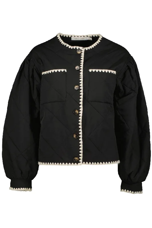 Bishop & Young Brooklyn Whipstitch Quilted Jacket BLACK Rayon Jacket Velvet Jacket Corduroy Jacket Bishop & Young Brooklyn Whipstitch Quilted Jacket BLACK Rayon Jacket Velvet Jacket Corduroy Jacket