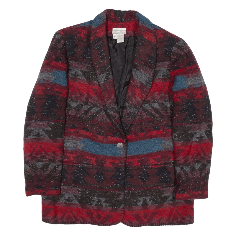 COLDWATER CREEK Blazer Knit Jacket Red Wool Fair Isle Womens L Faux Fur Fabric Real Fur Fabric Shearling Fabric COLDWATER CREEK Blazer Knit Jacket Red Wool Fair Isle Womens L Faux Fur Fabric Real Fur Fabric Shearling Fabric