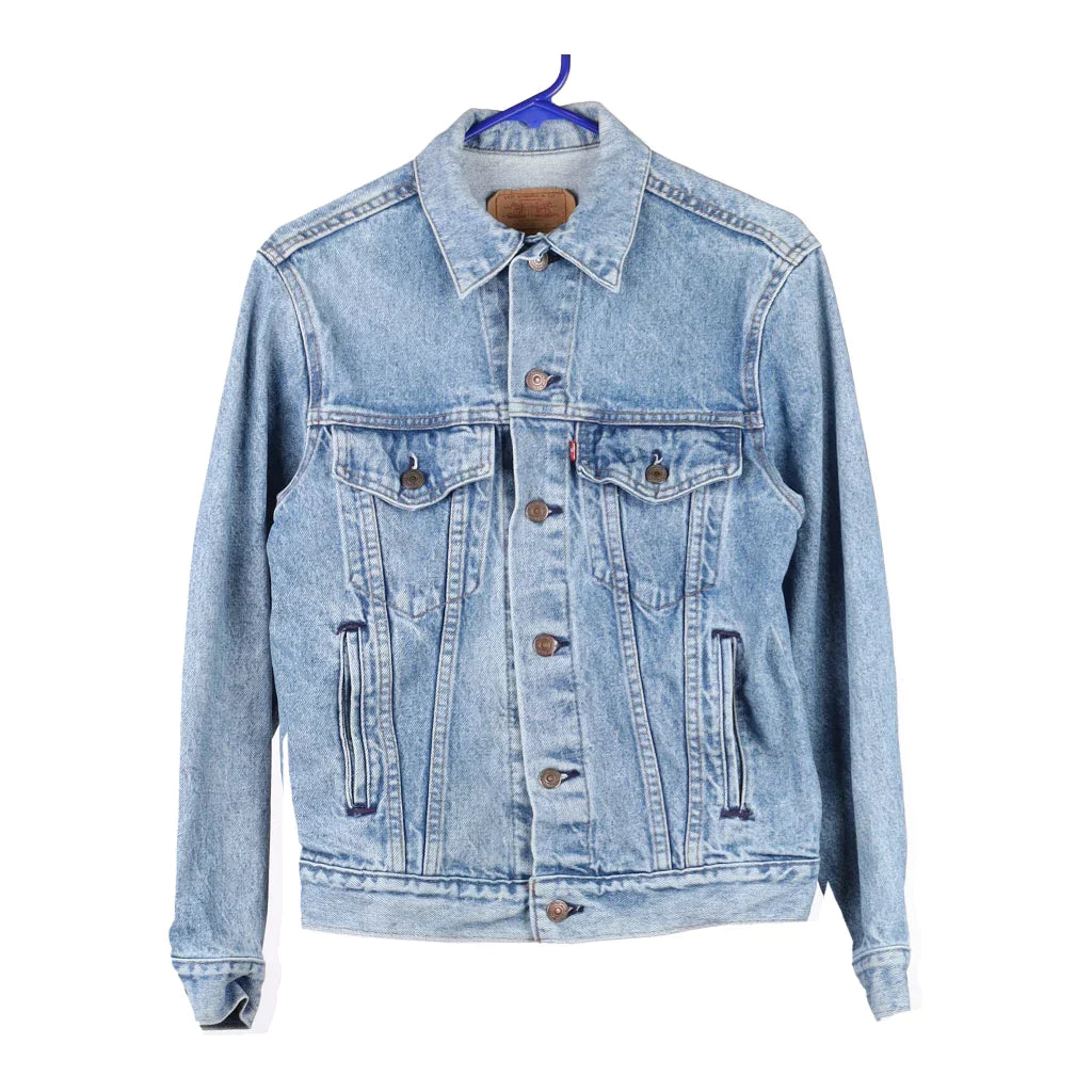 Levis Denim Jacket - Medium Blue Cotton Front Pockets Side Pockets Patch Pockets