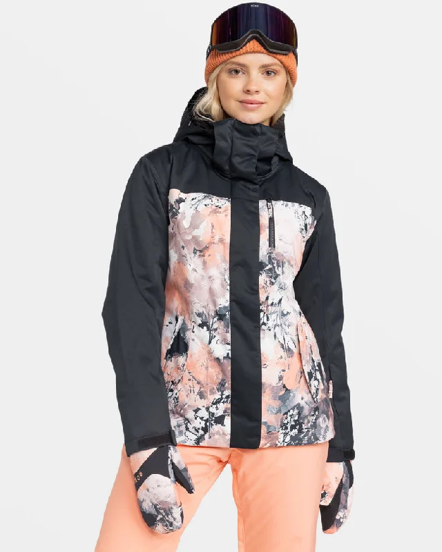 Roxy Jetty Block Snow Jacket - Peach Pink Dreamy Picture Tailored Jacket Straight Jacket A-Line Jacket Roxy Jetty Block Snow Jacket - Peach Pink Dreamy Picture Tailored Jacket Straight Jacket A-Line Jacket
