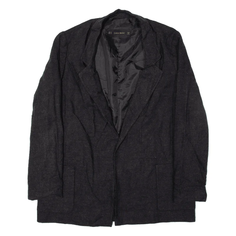 ZARA Basic Blazer Jacket Black Womens M Herringbone Jacket Houndstooth Jacket Plaid Jacket ZARA Basic Blazer Jacket Black Womens M Herringbone Jacket Houndstooth Jacket Plaid Jacket