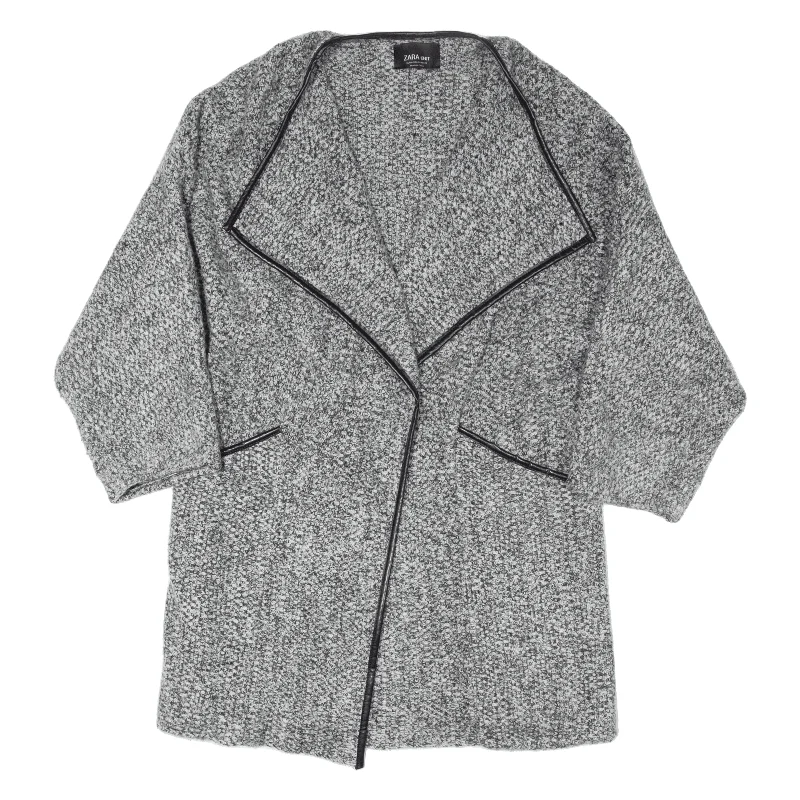 ZARA Knit Jacket Grey Wool Womens M One-Shoulder Jacket Off-the-Shoulder Jacket Asymmetrical Jacket ZARA Knit Jacket Grey Wool Womens M One-Shoulder Jacket Off-the-Shoulder Jacket Asymmetrical Jacket