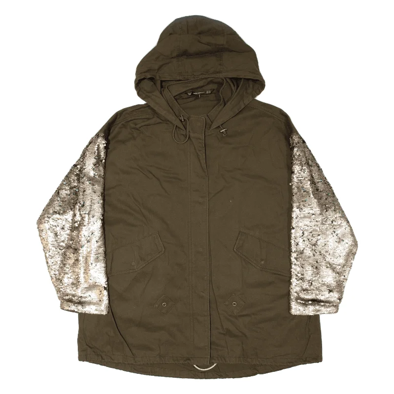 ZARA Trafaluc Sequin Jacket Brown Womens XS Collared Jacket Crew Neck Jacket Turtle Neck Jacket ZARA Trafaluc Sequin Jacket Brown Womens XS Collared Jacket Crew Neck Jacket Turtle Neck Jacket
