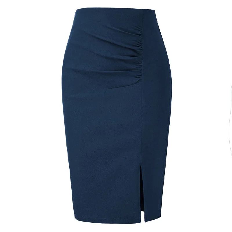 Pleated High Waist Hips-Wrapped Waist Side Split Back Zipper Pencil Skirt lace skirt romantic Pleated High Waist Hips-Wrapped Waist Side Split Back Zipper Pencil Skirt lace skirt romantic